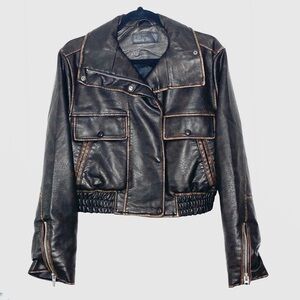 Blank NYC Dark Brown Leather Jacket SZ Small